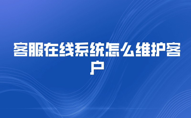 客服在线系统怎么维护客户